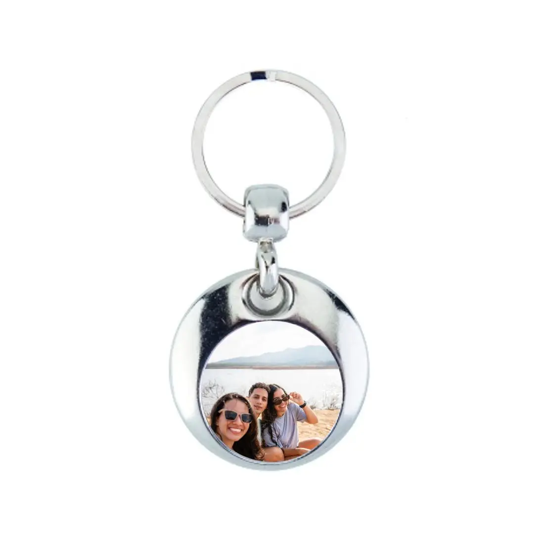 Runder Schlüsselanhänger mit 2 Fotos als Geschenk für Familie und Freunde