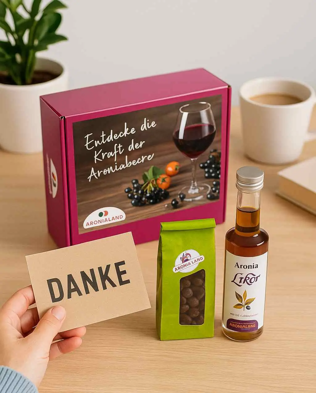 Aronia Geschenkbox als Kleine Aufmerksamkeit für Kolleg:innen & Nachbar:innen