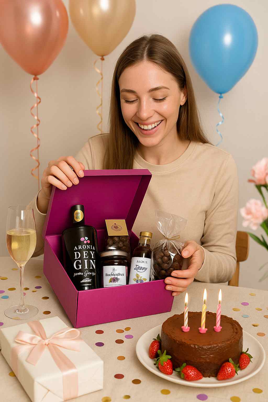 Aronia Geschenkbox als  Geburtstagsgeschenk