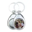 Schlüsselanhänger aus Metall mit Einkaufswagenchip (rund 25 mm Ø)