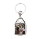 Quadratischer Schlüsselanhänger aus Metall (25x25 mm) 